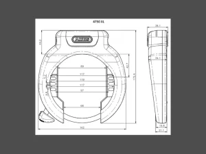 Trek Bikes ABUS 4750XL Ring & T82 RIB Battery Lock Black Best Sale