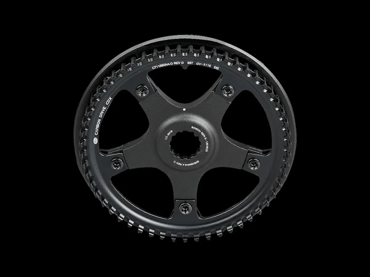Trek Bikes Gates Belt CDX 55T Chainring With Bosch Gen 5 Spider & Bashguard Black Best Sale